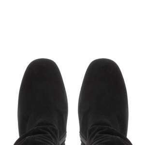 Carl Scarpa Mathilde Black Suede Ruched Ankle Boots